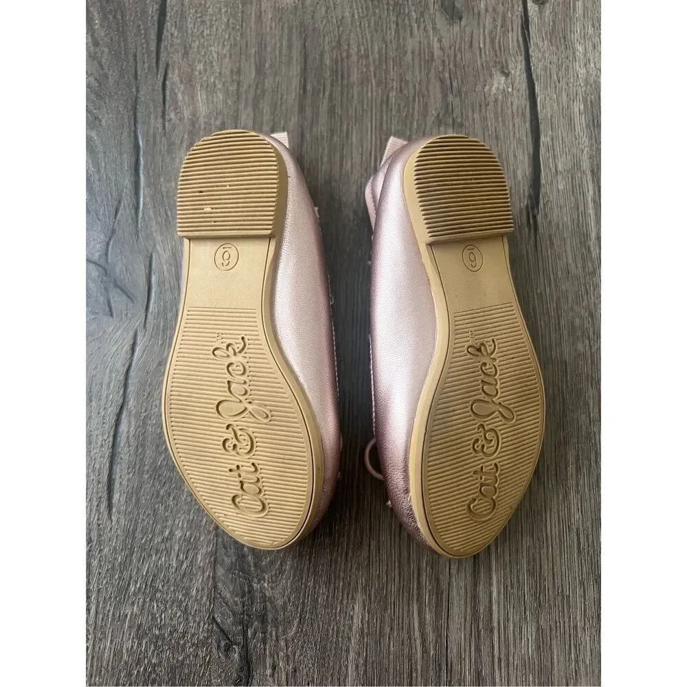 Cat & Jack Rise Gold Ballet Flats size 6